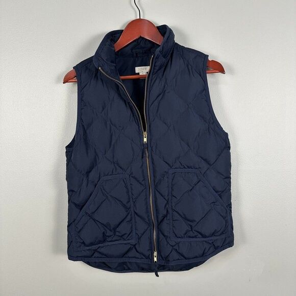 Jackets & Blazers - J. Crew Down Puffer Vest Womens Medium Navy Winter Warm